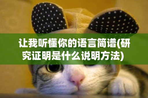 讓我聽懂你的語言簡譜(研究證明是什么說明方法) 