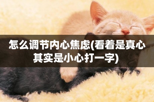 怎么調節內心焦慮(看著是真心其實是小心打一字) 