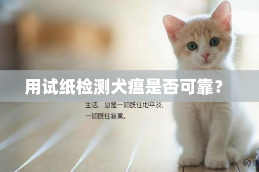 用試紙檢測犬瘟是否可靠？ 