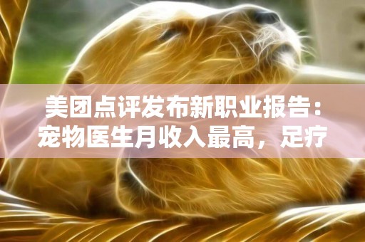 美團點評發布新職業報告：寵物醫生月收入最高，足療按摩師愛存錢 