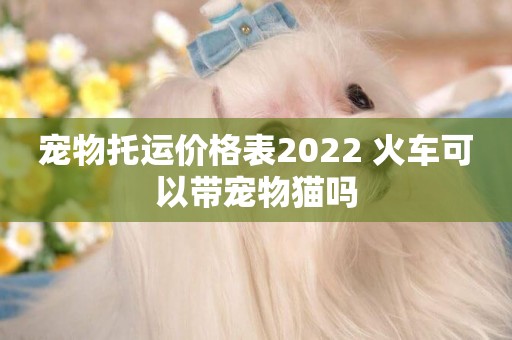 寵物托運價格表2022 火車可以帶寵物貓嗎