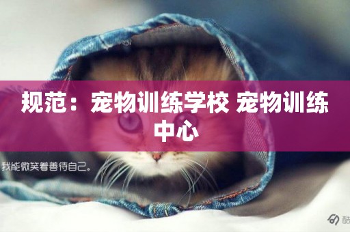 規范：寵物訓練學校 寵物訓練中心