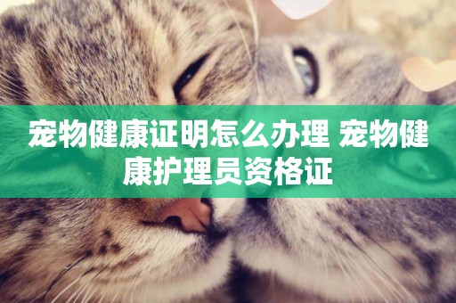 寵物健康證明怎么辦理 寵物健康護理員資格證
