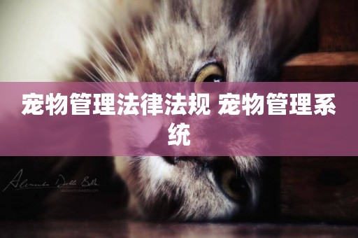 寵物管理法律法規 寵物管理系統