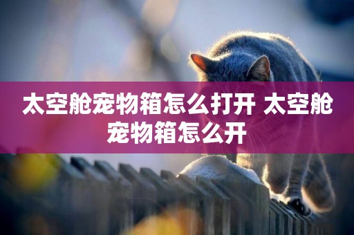 太空艙寵物箱怎么打開 太空艙寵物箱怎么開