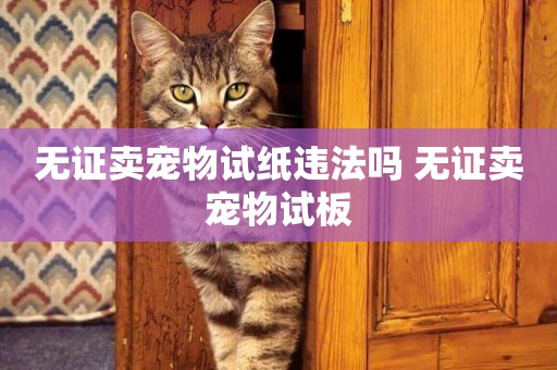 無證賣寵物試紙違法嗎 無證賣寵物試板