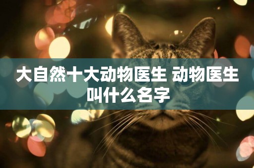 大自然十大動物醫生 動物醫生叫什么名字