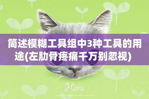 簡述模糊工具組中3種工具的用途(左肋骨疼痛千萬別忽視) 