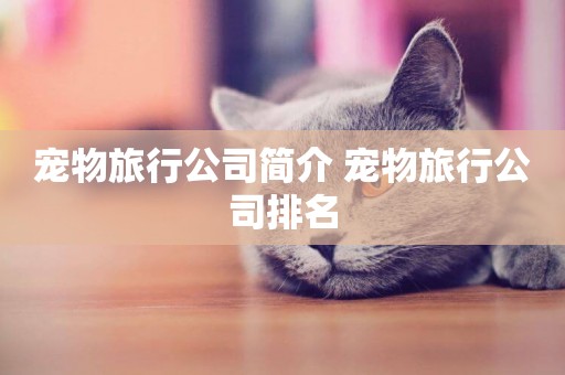 寵物旅行公司簡介 寵物旅行公司排名