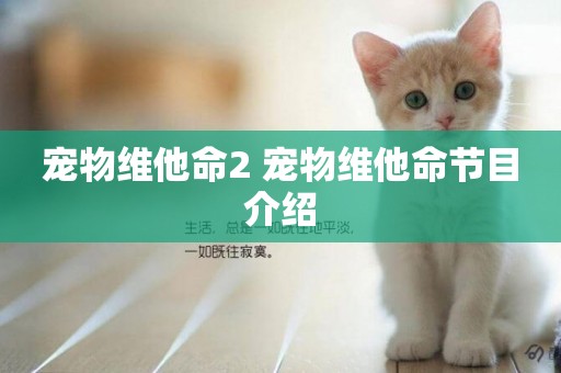 寵物維他命2 寵物維他命節目介紹