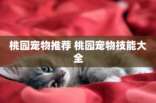 桃園寵物推薦 桃園寵物技能大全