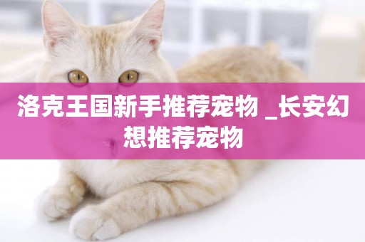 洛克王國新手推薦寵物 _長安幻想推薦寵物