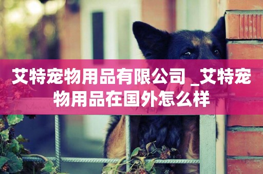 艾特寵物用品有限公司 _艾特寵物用品在國外怎么樣