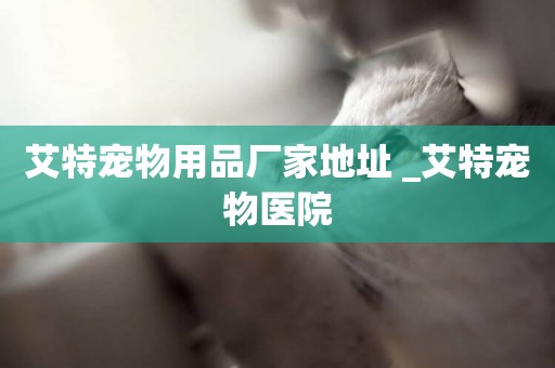 艾特寵物用品廠家地址 _艾特寵物醫院