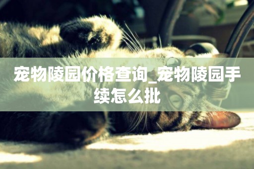 寵物陵園價格查詢_寵物陵園手續怎么批