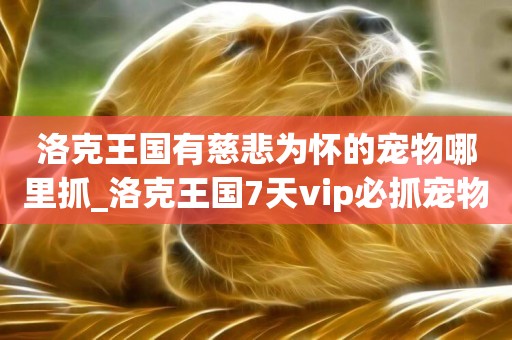 洛克王國有慈悲為懷的寵物哪里抓_洛克王國7天vip必抓寵物