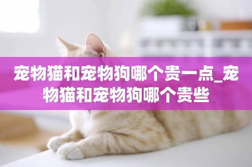 寵物貓和寵物狗哪個貴一點_寵物貓和寵物狗哪個貴些