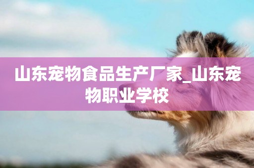 山東寵物食品生產廠家_山東寵物職業學校