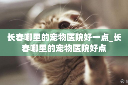 長春哪里的寵物醫院好一點_長春哪里的寵物醫院好點