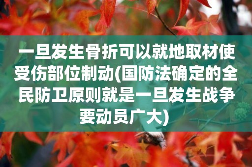 一旦發生骨折可以就地取材使受傷部位制動(國防法確定的全民防衛原則就是一旦發生戰爭要動員廣大) 