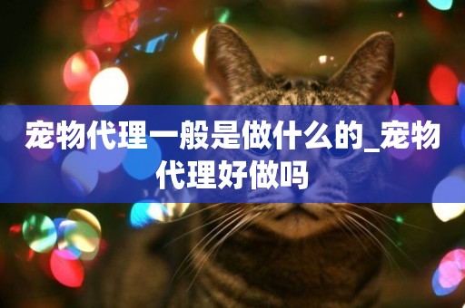 寵物代理一般是做什么的_寵物代理好做嗎