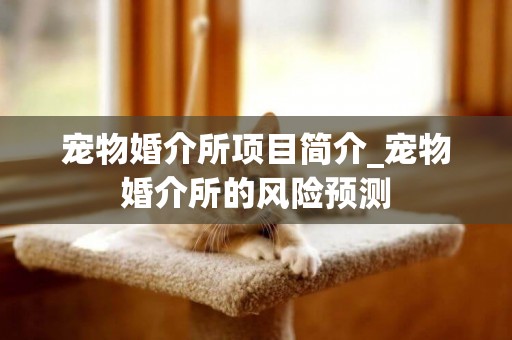 寵物婚介所項目簡介_寵物婚介所的風險預測