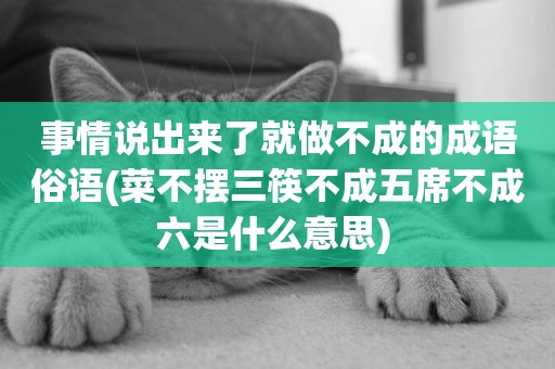 事情說出來了就做不成的成語俗語(菜不擺三筷不成五席不成六是什么意思) 