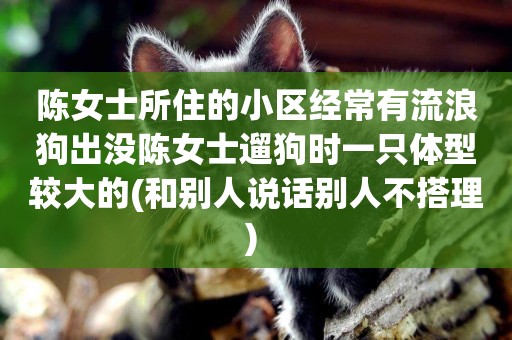 陳女士所住的小區經常有流浪狗出沒陳女士遛狗時一只體型較大的(和別人說話別人不搭理) 