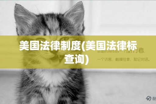美國法律制度(美國法律標查詢) 