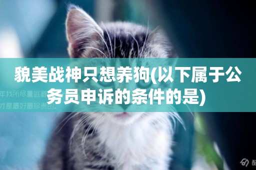貌美戰神只想養狗(以下屬于公務員申訴的條件的是) 