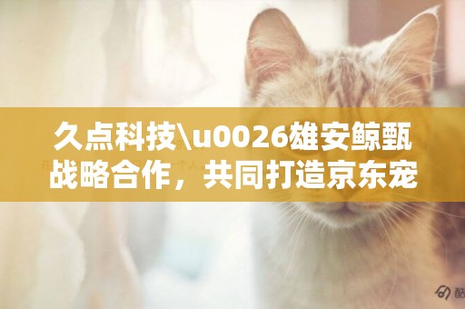 久點科技\u0026雄安鯨甄戰略合作，共同打造京東寵物招商新業態 