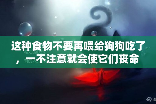 這種食物不要再喂給狗狗吃了，一不注意就會使它們喪命 
