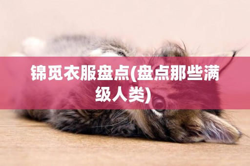 錦覓衣服盤點(盤點那些滿級人類) 