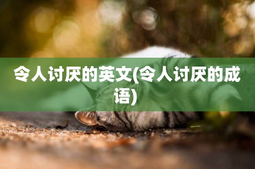 令人討厭的英文(令人討厭的成語) 