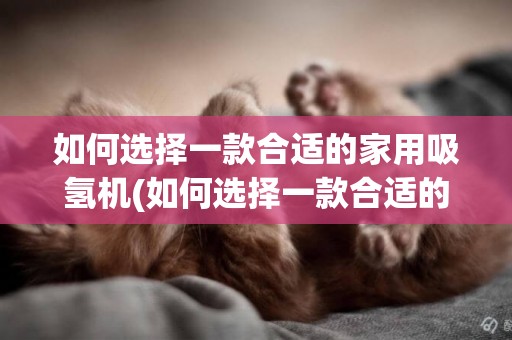 如何選擇一款合適的家用吸氫機(如何選擇一款合適的吉他拾音器) 