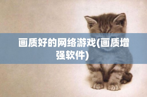 畫質好的網絡游戲(畫質增強軟件) 