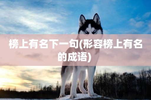 榜上有名下一句(形容榜上有名的成語) 