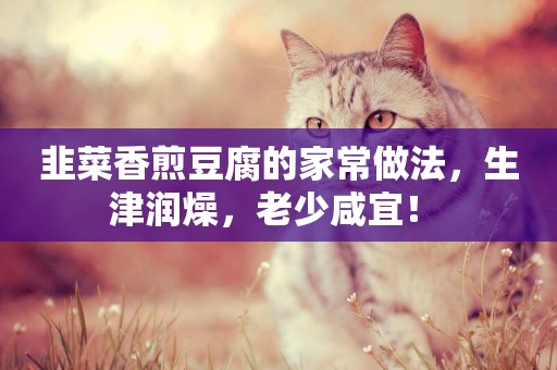 韭菜香煎豆腐的家常做法，生津潤燥，老少咸宜！ 
