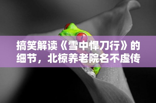 搞笑解讀《雪中悍刀行》的細節，北椋養老院名不虛傳，老頭還內卷 