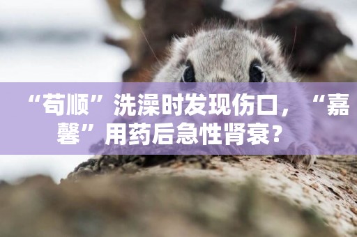 “茍順”洗澡時發現傷口，“嘉馨”用藥后急性腎衰？ 