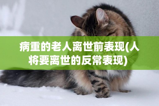 病重的老人離世前表現(人將要離世的反常表現) 