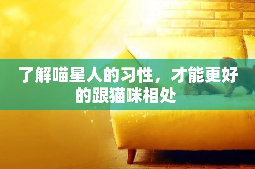 了解喵星人的習性，才能更好的跟貓咪相處 
