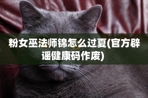 粉女巫法師錦怎么過夏(官方辟謠健康碼作廢) 