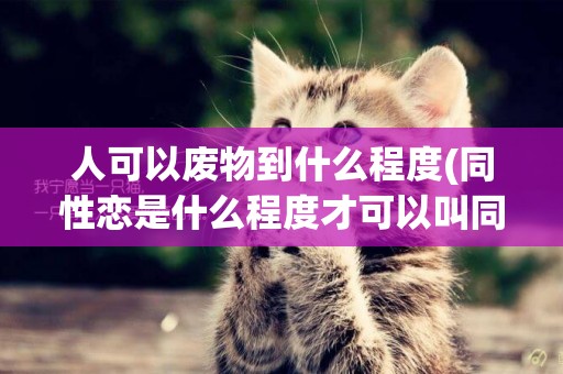 人可以廢物到什么程度(同性戀是什么程度才可以叫同性戀) 