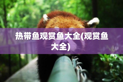 熱帶魚觀賞魚大全(觀賞魚大全) 