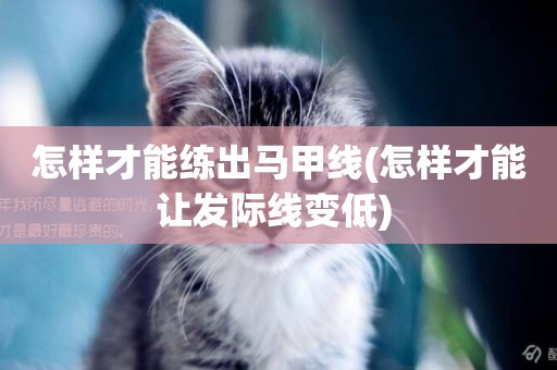 怎樣才能練出馬甲線(怎樣才能讓發際線變低) 