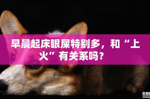 早晨起床眼屎特別多，和“上火”有關系嗎？ 