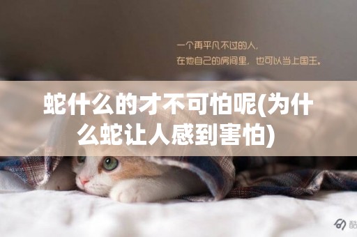 蛇什么的才不可怕呢(為什么蛇讓人感到害怕) 