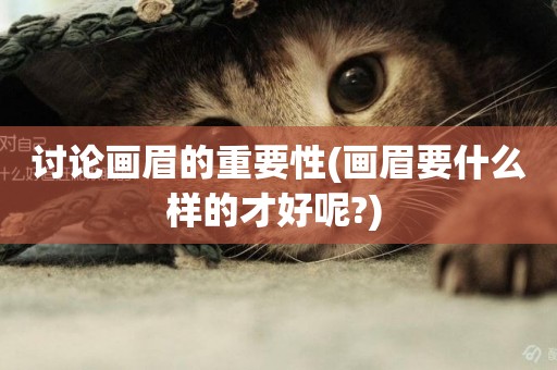 討論畫眉的重要性(畫眉要什么樣的才好呢?) 