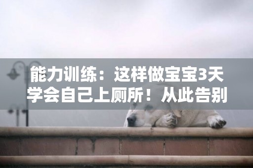 能力訓練：這樣做寶寶3天學會自己上廁所！從此告別紙尿褲！ 